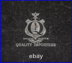 SUPREME Burl Wood Humidor inlay Glass Brass Accents Wood Lined Hygrometer No Key