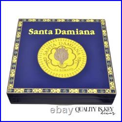 Santa Damiana La Romana Blue Lacquered Wood Cigar Humidor Box