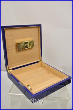 Santa Damiana La Romana Blue Lacquered Wood Cigar Humidor Box