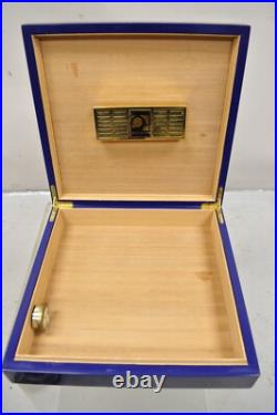 Santa Damiana La Romana Blue Lacquered Wood Cigar Humidor Box