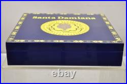 Santa Damiana La Romana Blue Lacquered Wood Cigar Humidor Box