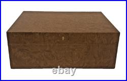 Savinelli 1876 Cigar Box Burl Wood Humidor Made in Italy-Dimensions 11x8.5x4