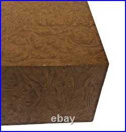 Savinelli 1876 Cigar Box Burl Wood Humidor Made in Italy-Dimensions 11x8.5x4