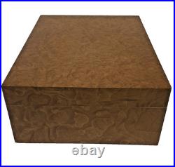 Savinelli 1876 Cigar Box Burl Wood Humidor Made in Italy-Dimensions 11x8.5x4