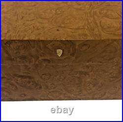 Savinelli 1876 Cigar Box Burl Wood Humidor Made in Italy-Dimensions 11x8.5x4