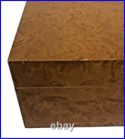 Savinelli 1876 Cigar Box Burl Wood Humidor Made in Italy-Dimensions 11x8.5x4