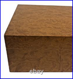 Savinelli 1876 Cigar Box Burl Wood Humidor Made in Italy-Dimensions 11x8.5x4