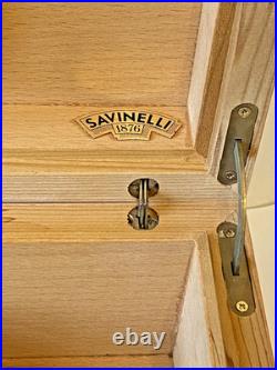 Savinelli 1876 Cigar Box Burl Wood Humidor Made in Italy-Dimensions 11x8.5x4