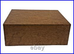 Savinelli 1876 Cigar Box Burl Wood Humidor Made in Italy-Dimensions 11x8.5x4