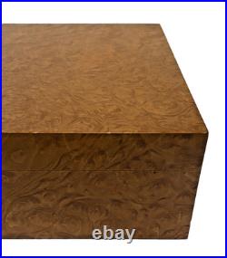 Savinelli 1876 Cigar Box Burl Wood Humidor Made in Italy-Dimensions 11x8.5x4