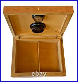 Savinelli 1876 Cigar Box Burl Wood Humidor Made in Italy-Dimensions 11x8.5x4