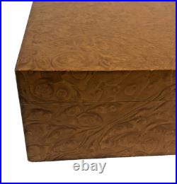 Savinelli 1876 Cigar Box Burl Wood Humidor Made in Italy-Dimensions 11x8.5x4