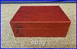 Savinelli 1876 Humidor Cigar Case Box Smoking Pipe Storage Gloss Red Tobacciana