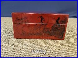 Savinelli 1876 Humidor Cigar Case Box Smoking Pipe Storage Gloss Red Tobacciana