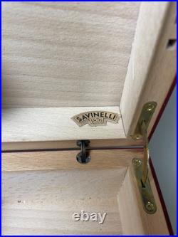 Savinelli 1876 Humidor Cigar Case Box Smoking Pipe Storage Gloss Red Tobacciana