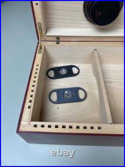 Savinelli 1876 Humidor Cigar Case Box Smoking Pipe Storage Gloss Red Tobacciana