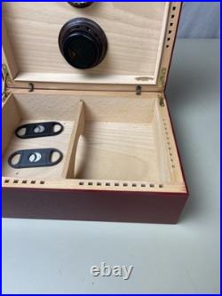 Savinelli 1876 Humidor Cigar Case Box Smoking Pipe Storage Gloss Red Tobacciana