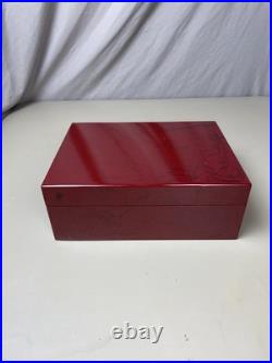 Savinelli 1876 Humidor Cigar Case Box Smoking Pipe Storage Gloss Red Tobacciana