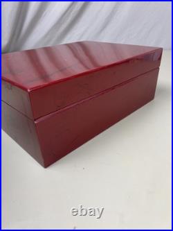 Savinelli 1876 Humidor Cigar Case Box Smoking Pipe Storage Gloss Red Tobacciana