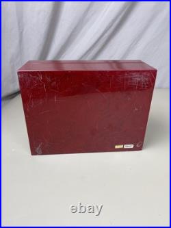Savinelli 1876 Humidor Cigar Case Box Smoking Pipe Storage Gloss Red Tobacciana