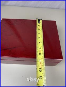 Savinelli 1876 Humidor Cigar Case Box Smoking Pipe Storage Gloss Red Tobacciana