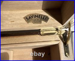 Savinelli 1876 Humidor For 25-50 Cigars & New Humidifier 9 X 13