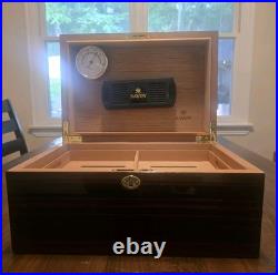 Savoy Executive Ebony Macassar Humidor Cigar BOX