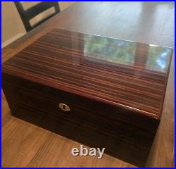 Savoy Executive Ebony Macassar Humidor Cigar BOX