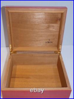 Savoy Lacquer Large Cigar Box Humidor, Red and Black