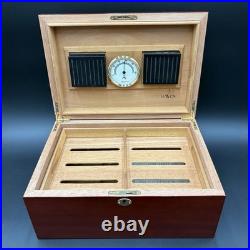 Savoy Large Locking Wood Humidor Supreme 13x9x6 With Keys, Tray & Hygrometer