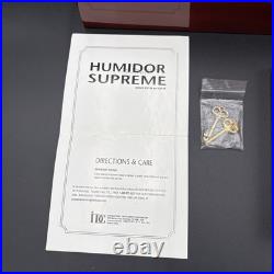 Savoy Large Locking Wood Humidor Supreme 13x9x6 With Keys, Tray & Hygrometer