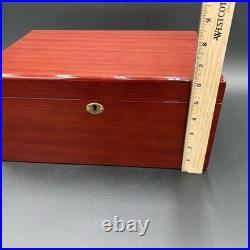 Savoy Large Locking Wood Humidor Supreme 13x9x6 With Keys, Tray & Hygrometer