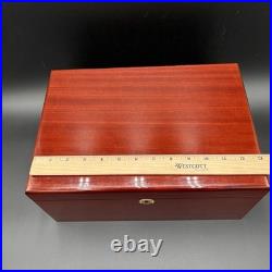 Savoy Large Locking Wood Humidor Supreme 13x9x6 With Keys, Tray & Hygrometer