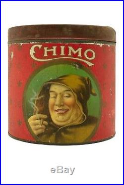 Scarce 1890s paper label Chimo 50 cigar humidor tin in fair condition