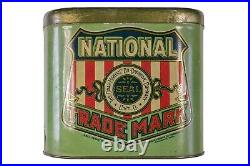 Scarce 1900s National litho 50 cigar humidor tin in very good condition