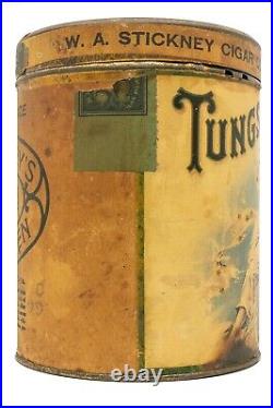 Scarce 1900s paper label Tungsten humidor 25 cigar tin in good condition