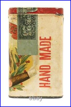 Scarce 1910s paper label Mexican Commerce humidor 25 cigar tin, v. Good cond