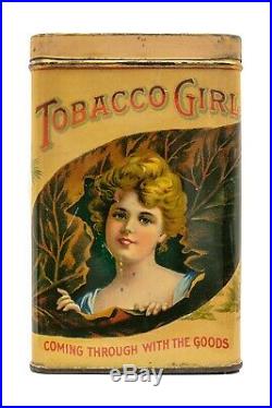 Scarce 1920s Tobacco Girl litho humidor 25 cigar tin in good condition