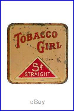 Scarce 1920s Tobacco Girl litho humidor 25 cigar tin in good condition