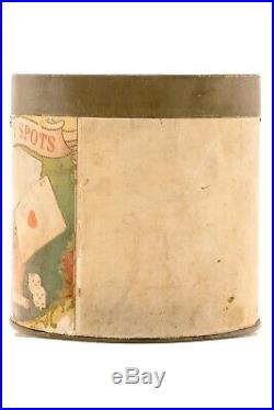 Scarce 1920sLucky Spots paper label humidor 50 cigar tin in good condition