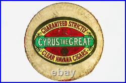 Scarce 1940s Cyrus the Great cardboard humidor 50 cigar tin in exc. Condition