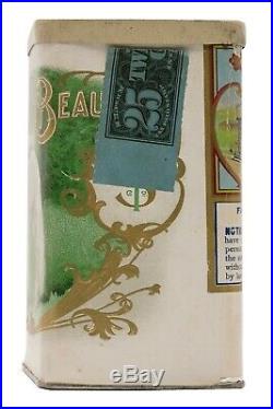 Scarce1909 White Beauty paper label 25 cigar humidor tin in exc. Condition