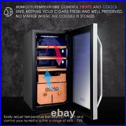 Schmécké 250 Cigar Cooler Humidor with Precise Humidity Control, Stainless Steel