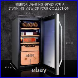 Schmécké 250 Cigar Cooler Humidor with Precise Humidity Control, Stainless Steel