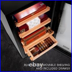 Schmécké 250 Cigar Cooler Humidor with Precise Humidity Control, Stainless Steel