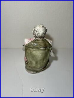 Seated Monkey Tobacco Jar Humidor Majolica Anthropomorphic Austria Circa 1900