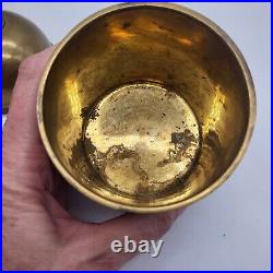 Set of 3 Vintage Heavy MCM Midcentury Modern Brass Apocathary Lidded Jar Humidor