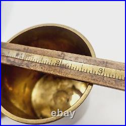 Set of 3 Vintage Heavy MCM Midcentury Modern Brass Apocathary Lidded Jar Humidor