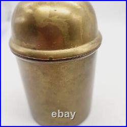 Set of 3 Vintage Heavy MCM Midcentury Modern Brass Apocathary Lidded Jar Humidor