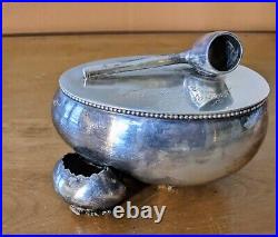 Silver Plate Vintage Whimsical Pipe Figural Tobacco Humidor Derby Scarce Form